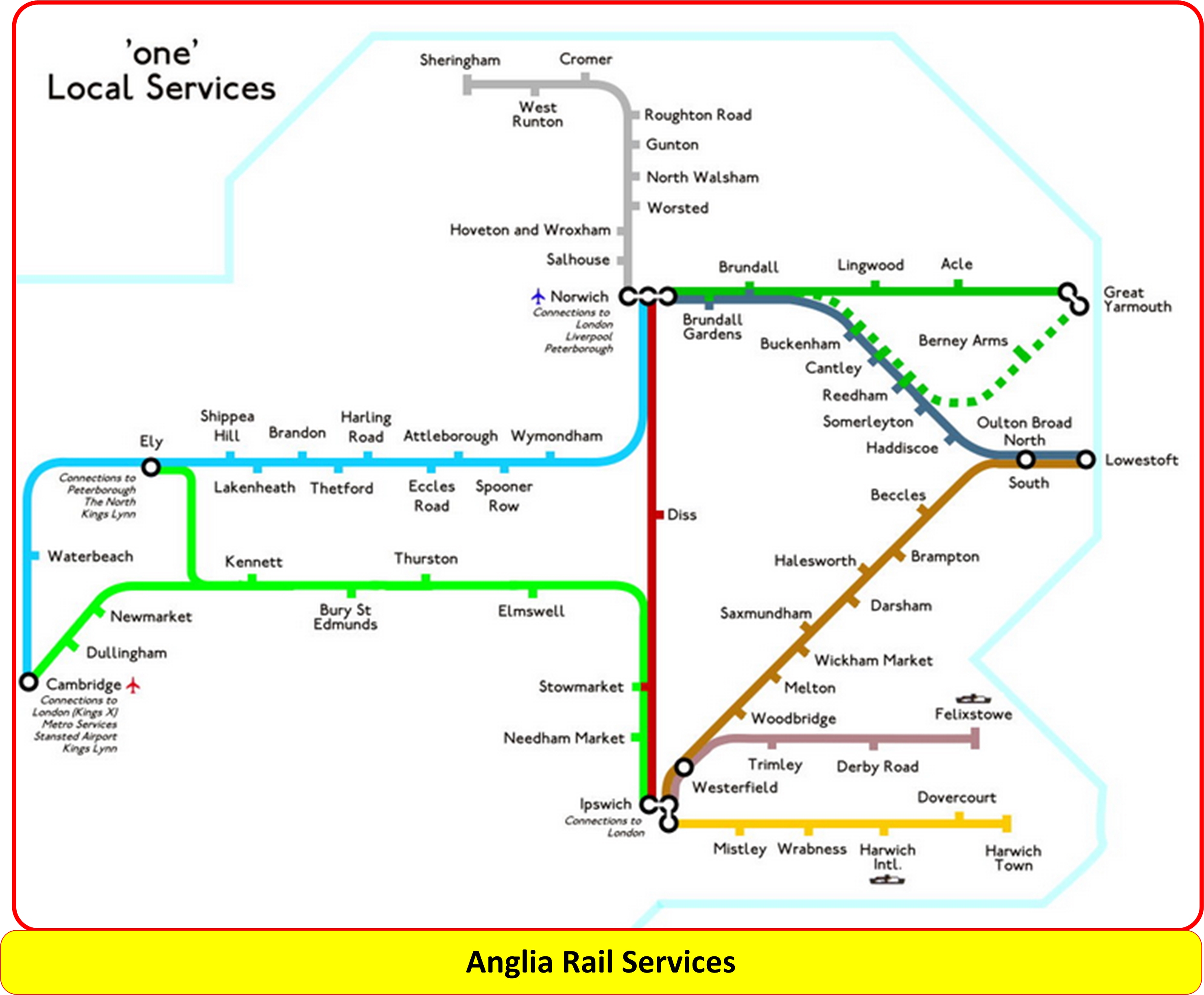 Anglia Services Map